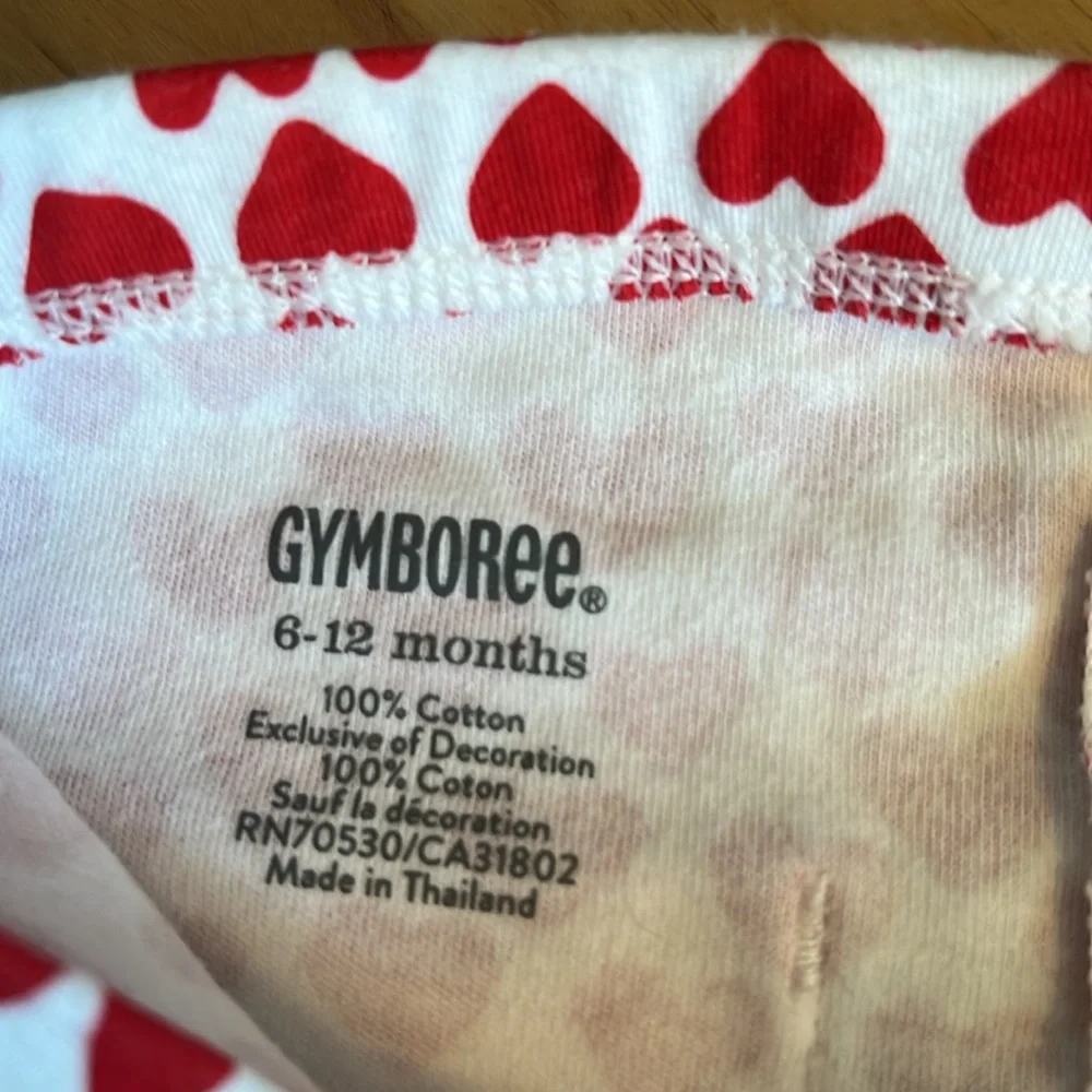 Gymboree White & Red Love Matching Set with Heart Design 6-12 months